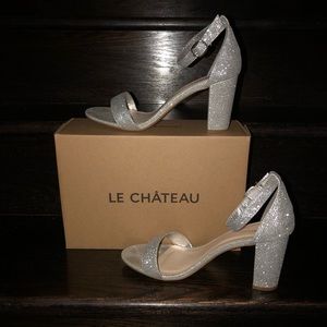 Le Château Silver Sparkly Heels